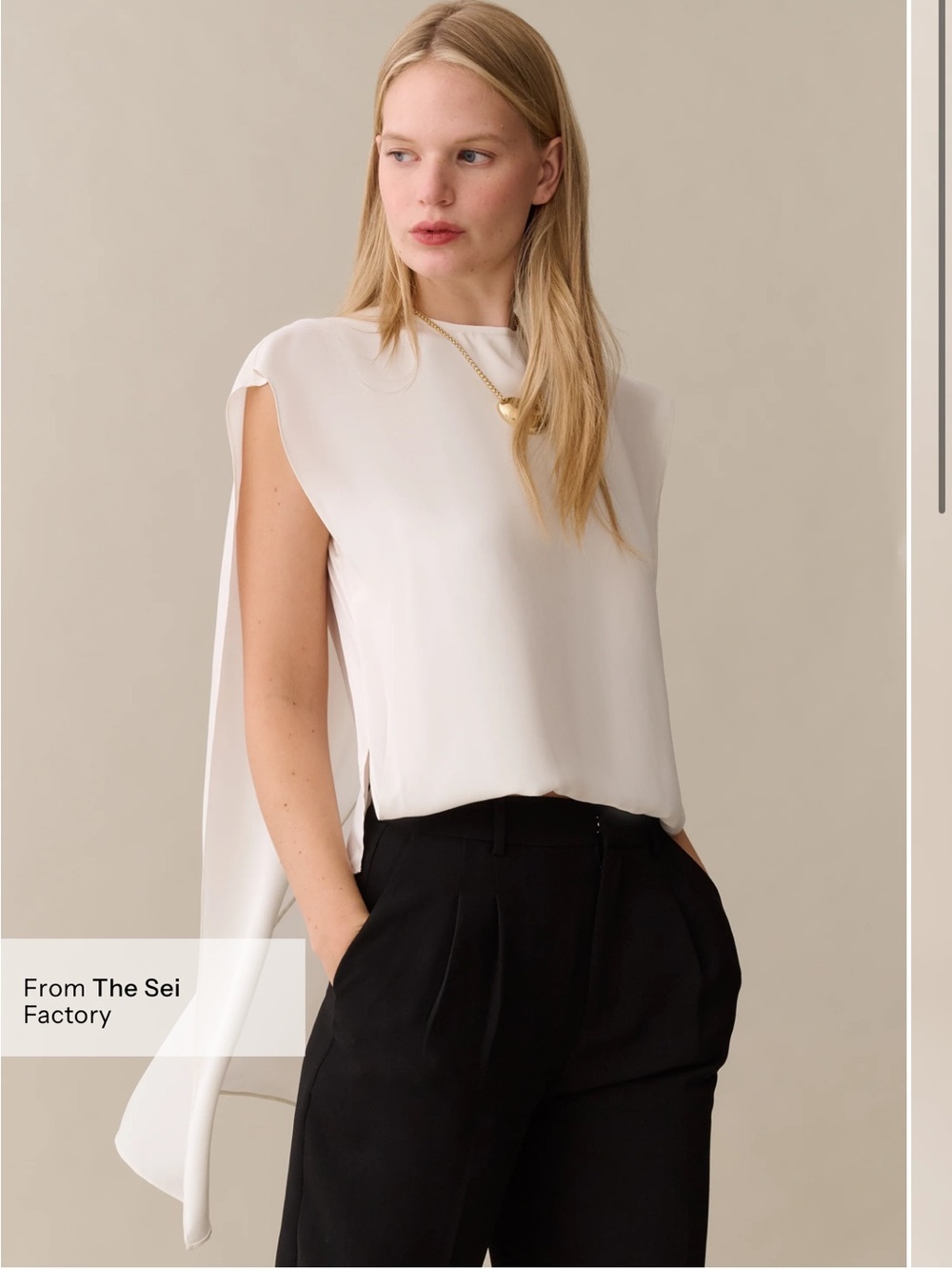 NWT Lianna Silk Top size 4 Few Moda CAARA The Sei white blouse